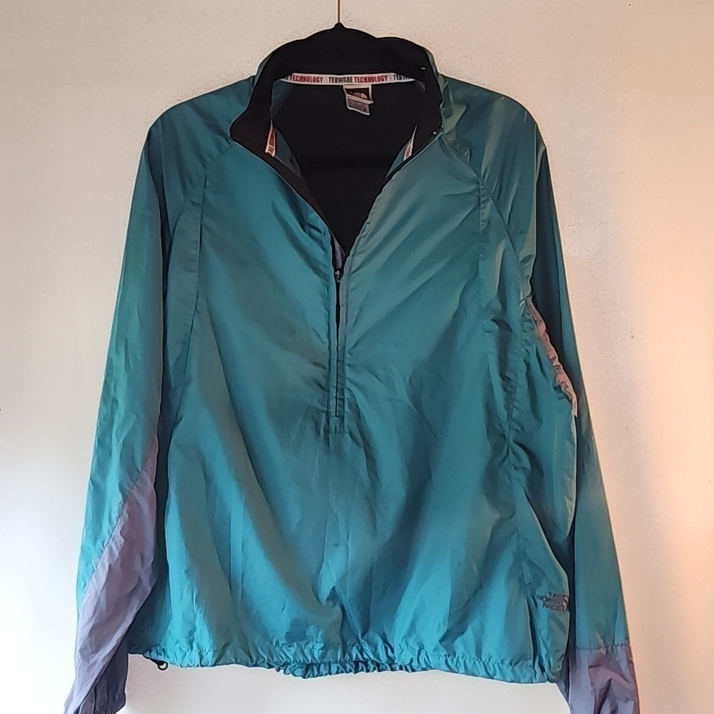 The Northface original Windbreaker Men's Medium Vintage Pullover Half Zip Green